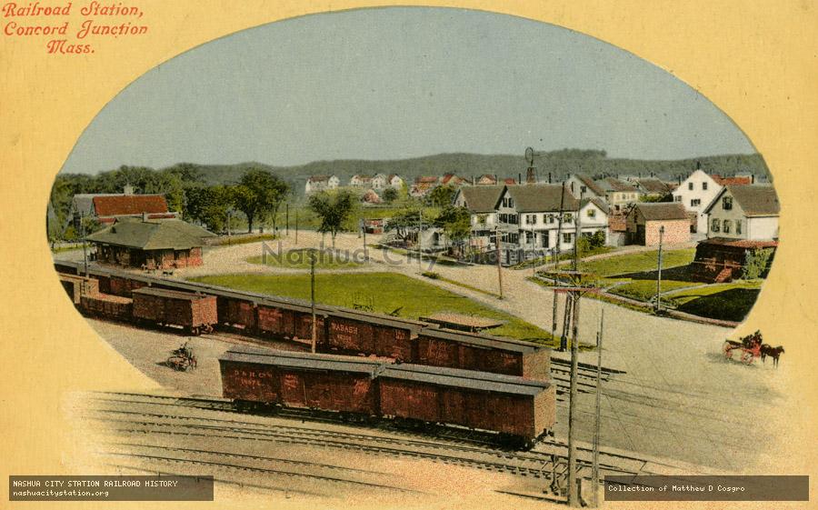Postcard: Railroad Station, Concord Junction, Massachusetts
